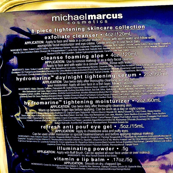 BNWT Michael Marcus 8 piece tightening skincare collection READ PIC #1. … - Picture 1 of 3